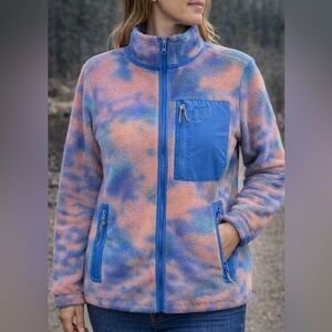 Billabong A/DIV Switchback Tie Dye Sherpa Fleece Jacket Medium